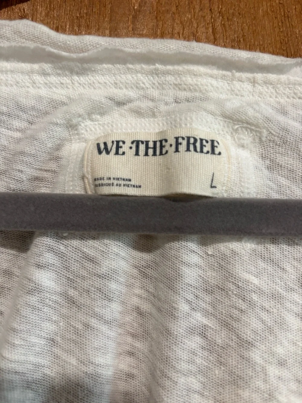 We The Free Love Language Slub White Henley Tank - Women's Sleeveless Top - Picture 3 of 3